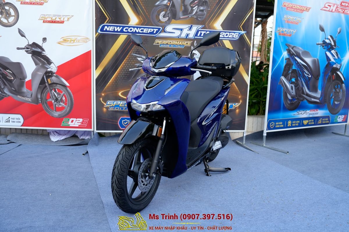 Honda SH150 Vetro Blue 2026 Limited Edition - Siêu phẩm SH Ý dàn áo xanh trong suốt cực hiếm tại Quảng Ngãi